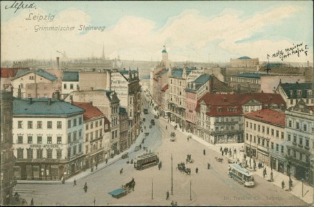 Alte Ansichtskarte Leipzig, Grimmaischer Steinweg