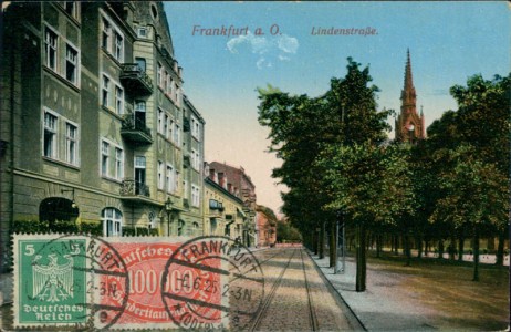 Alte Ansichtskarte Frankfurt (Oder), Lindenstraße