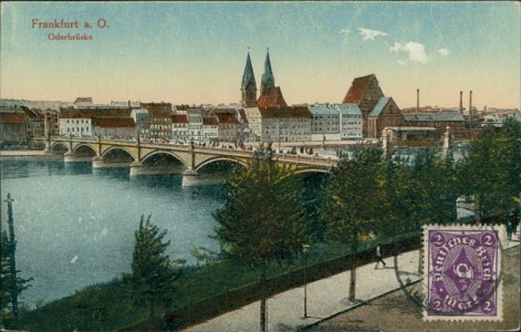 Alte Ansichtskarte Frankfurt (Oder), Oderbrücke