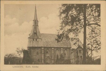 Alte Ansichtskarte Geilenkirchen-Lindern, Kath. Kirche