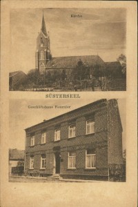 Alte Ansichtskarte Selfkant-Süsterseel, Kirche, Geschäftshaus Fournier