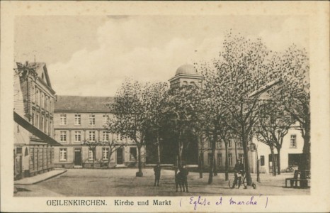 Alte Ansichtskarte Geilenkirchen, Kirche und Markt
