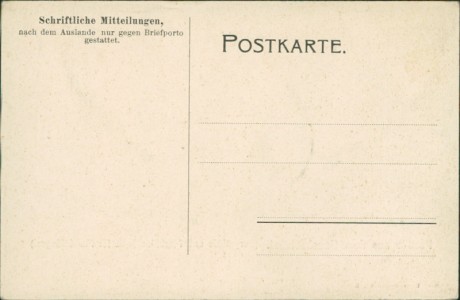 Adressseite der Ansichtskarte Hüfingen-Mundelfingen, Partie aus dem Gauchachtal. Burgmühle und Maschinenhaus für Mundelfingen