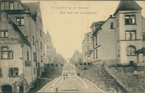 Alte Ansichtskarte Friedberg (Hessen), Blick nach der Ludwigstraße