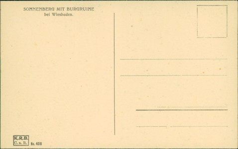 Adressseite der Ansichtskarte Wiesbaden-Sonnenberg, Gesamtansicht