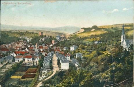 Alte Ansichtskarte Wiesbaden-Sonnenberg, Gesamtansicht