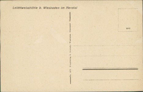 Adressseite der Ansichtskarte Wiesbaden, Leichtweisshöhle