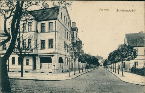 Alte Ansichtskarte Stendal, Schönbeck-Str.