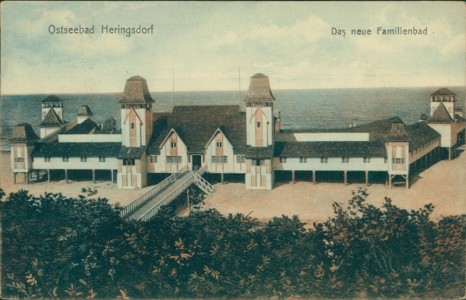 Alte Ansichtskarte Ostseebad Heringsdorf, Das neue Familienbad
