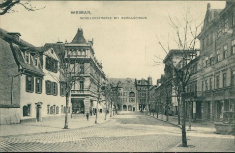 Alte Ansichtskarte Weimar, Schillerstrasse mit Schillerhaus
