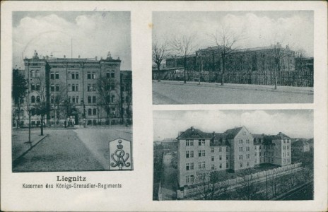 Alte Ansichtskarte Liegnitz / Legnica, Kasernen des Königs-Grenadier-Regiments