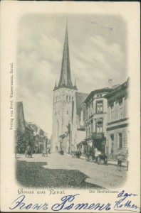 Alte Ansichtskarte Reval / Tallinn, Die Breitstrasse