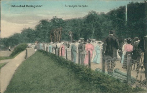 Alte Ansichtskarte Ostseebad Heringsdorf, Strandpromenade