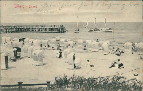 Alte Ansichtskarte Kolberg / Kołobrzeg, Strand