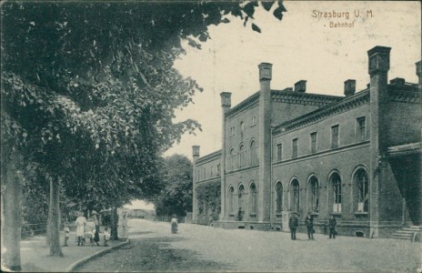 Alte Ansichtskarte Strasburg (Uckermark), Bahnhof