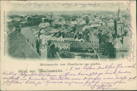 Alte Ansichtskarte Marienwerder / Kwidzyn, Marienwerder vom Domturme aus gesehen