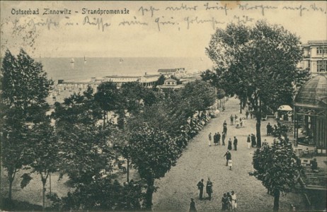 Alte Ansichtskarte Zinnowitz, Strandpromenade