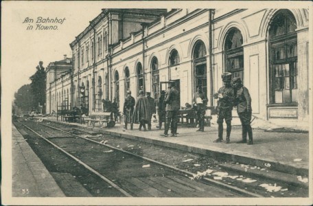 Alte Ansichtskarte Kaunas / Kowno, Bahnhof