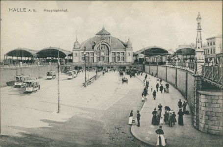 Alte Ansichtskarte Halle (Saale), Hauptbahnhof