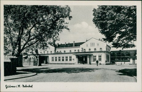 Alte Ansichtskarte Güstrow, Bahnhof