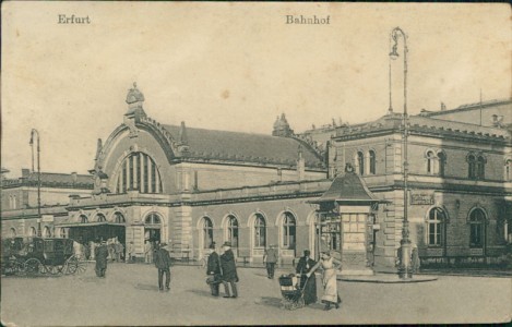 Alte Ansichtskarte Erfurt, Bahnhof