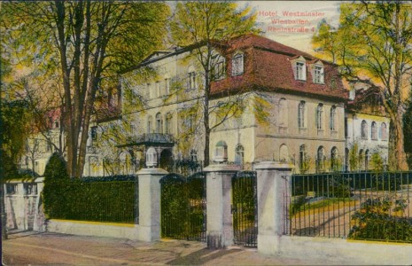 Alte Ansichtskarte Wiesbaden, Hotel Westminster, Rheinstraße 4