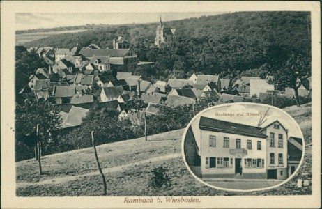Alte Ansichtskarte Wiesbaden-Rambach, Gesamt, Gasthaus zur Römberburg