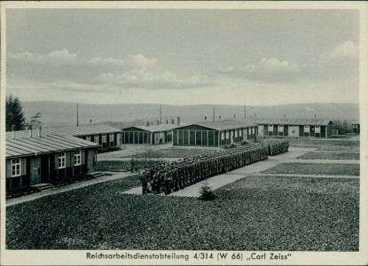 Alte Ansichtskarte Geilenkirchen, Reichsarbeitsdienstabteilung 4/314 (W 66) "Carl Zeiss"