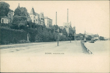 Alte Ansichtskarte Bonn, Rheinanlage