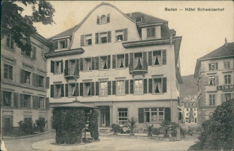 Alte Ansichtskarte Baden, Hôtel Schweizerhof