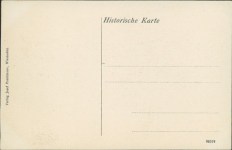 Adressseite der Ansichtskarte Wiesbaden, Taunusstrasse mit Panzer/Panzerwagen