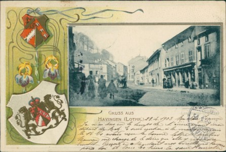 Alte Ansichtskarte Hayange / Hayingen, Langstrasse - Grand rue