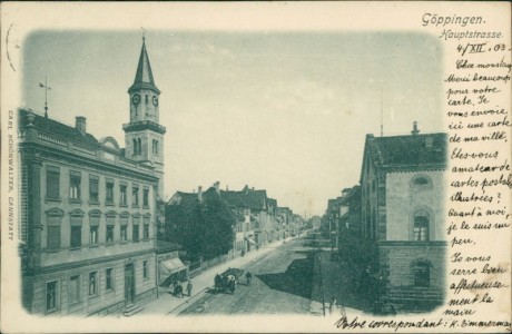 Alte Ansichtskarte Göppingen, Hauptstrasse