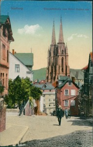 Alte Ansichtskarte Marburg, Elisabethkirche vom Roten Graben aus