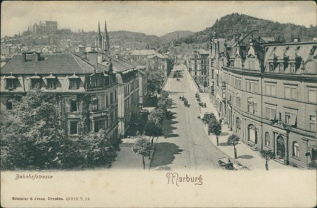 Alte Ansichtskarte Marburg, Bahnhofstrasse