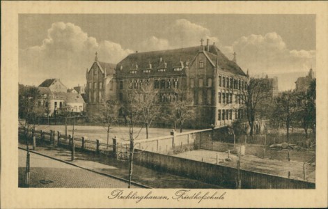 Alte Ansichtskarte Recklinghausen, Friedhofschule