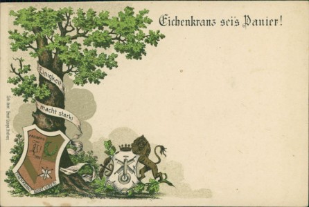 Alte Ansichtskarte Freiberg, Eichenkranz sei's Panier