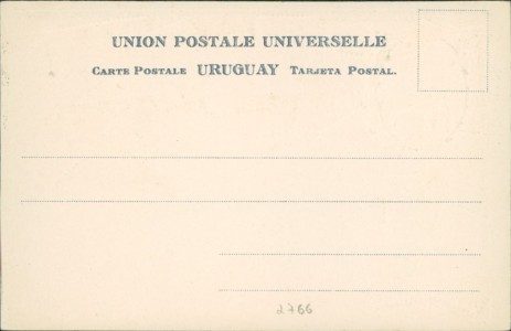 Adressseite der Ansichtskarte Uruguay, Briefmarken und Wappen auf Ansichtskarte