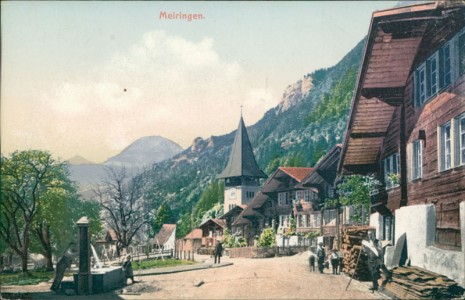 Alte Ansichtskarte Meiringen, Teilansicht