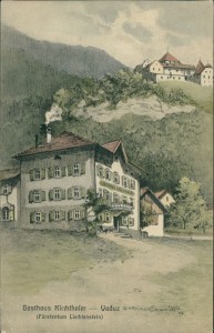 Alte Ansichtskarte Vaduz, Gasthaus Kirchthaler