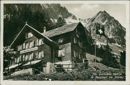 Alte Ansichtskarte Hergiswil, Alp Gschwänd, 1240 m ob Hergiswil am Pilatus