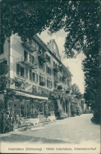 Alte Ansichtskarte Interlaken (Höheweg), Hotel Interlaken, Interlaknerhof