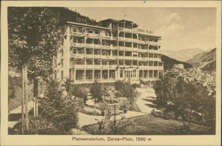 Alte Ansichtskarte Davos, Platzsanatorium