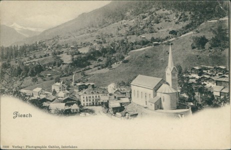 Alte Ansichtskarte Fiesch, Gesamtansicht