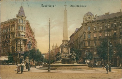 Alte Ansichtskarte Magdeburg, Hasselbachplatz
