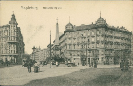 Alte Ansichtskarte Magdeburg, Hasselbachplatz