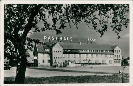 Alte Ansichtskarte Dornstadt, Gasthaus zur Chaussee, Esso
