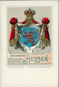 Alte Ansichtskarte Grossherzogtum Hessen, Wappen