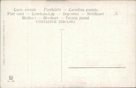 Adressseite der Ansichtskarte Badische Volkstrachten, Renchtäler aus Ödsbach, Amt Oberkirch