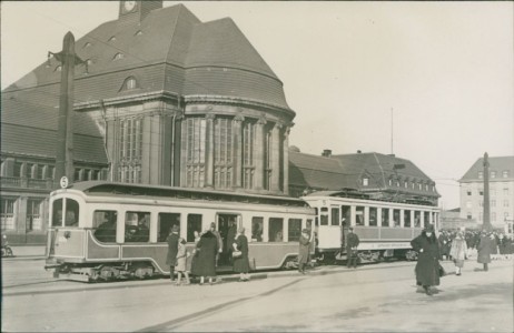 Alte Ansichtskarte Dortmund, Hauptbahnhof, Straßenbahn Linie 5